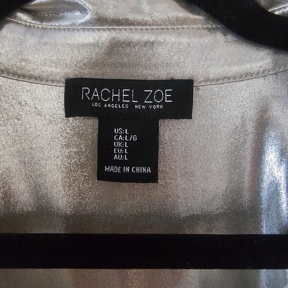 Rachel Zoe Silver Metallic Women's Top - Picture 2 of 6